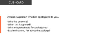 Ielts speaking Describe a person who has apologized to you