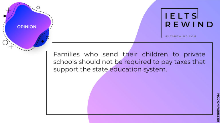 Families who send their children to private schools should not pay taxes