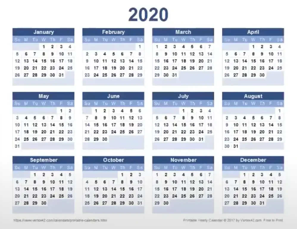 calendar 2020 duolingo image describe