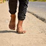 Describe a time when you had to walk barefoot